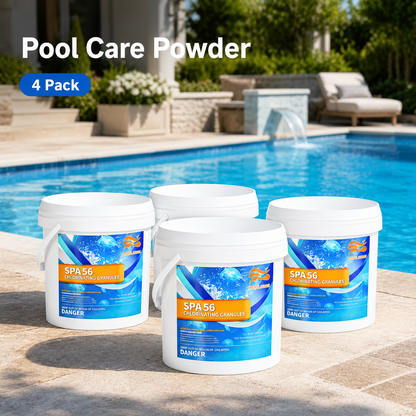 Quick Water Rescue: 4-Pack Fast-Acting Chlorine Powder (5.5 lb Bags) | Shock Treatment to Rapidly Clear Cloudy Water & Restore Sanitation in Any Pool