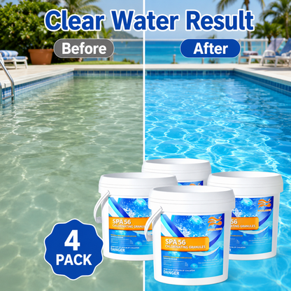 Quick Water Rescue: 4-Pack Fast-Acting Chlorine Powder (5.5 lb Bags) | Shock Treatment to Rapidly Clear Cloudy Water & Restore Sanitation in Any Pool
