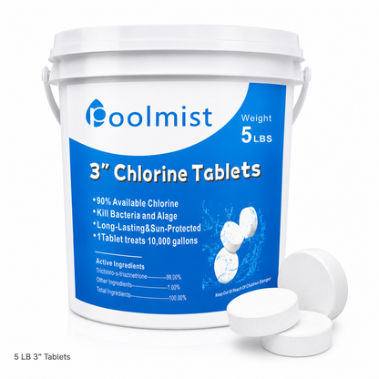 5-lb 3-Inch Stabilized Chlorine Tablets (1 Pack) | Slow-Dissolving Long-Lasting Algae Control | Pool Maintenance | Crystal Clear Water | Inground & Above Ground Pools