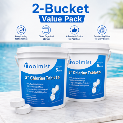 3-Inch Swimming Pool Chlorine Tablets | Fast-Acting & Long-Lasting | Durable Formula | Crystal Clear Water Quality