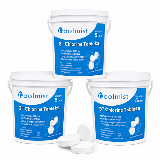 【15 lbs Total】3-Bucket 5-lb Individually Wrapped 3-Inch Stabilized Pool Chlorine Tablets | Fast-Acting & Long-Lasting Sanitization | Crystal Clear Water | Inground & Above Ground Pools