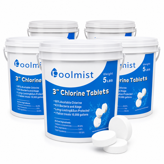 Slow-Dissolving Efficiency: 5LB 3-Inch Stabilized Chlorine Tablets  | Provides Sustained Sanitation for Crystal Clear Water & Reliable Algae Control in Pools & Spas
