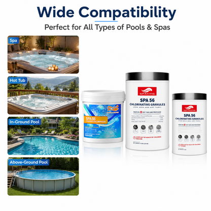 Fast-Dissolving Chlorine Powder Combo (2×3.5 lbs + 8×5 lbs + 1×3 lbs Buckets, 50 lbs Extra Large Total) | Algae & Bacteria Control | Pool/Spa/Fish Pond | Inground & Above Ground Pools