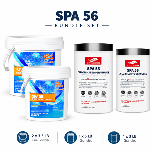 [Professional Disinfection Kit] Chlorine Powder Combo (2×3.5 lbs + 1×5 lbs + 1×3 lbs Buckets, 15 lbs Total) | Pool/Spa/Fish Pond Multi-Purpose Sanitizer