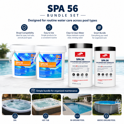 [Professional Disinfection Kit] Chlorine Powder Combo (2×3.5 lbs + 1×5 lbs + 1×3 lbs Buckets, 15 lbs Total) | Pool/Spa/Fish Pond Multi-Purpose Sanitizer