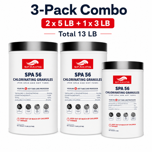 Pool Shock Chlorine Powder Bundle - 1x3LB + 2x5LB Buckets (13LB Total) | Pool Water Treatment & Sanitation