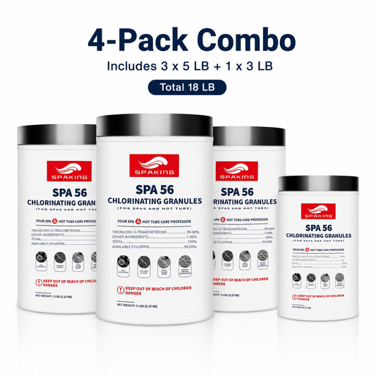 18LB Pool Shock Chlorine Powder Value Pack - 1x3LB+3x5LB | Fast-Dissolving for Instant Pool Clean & Algae Removal